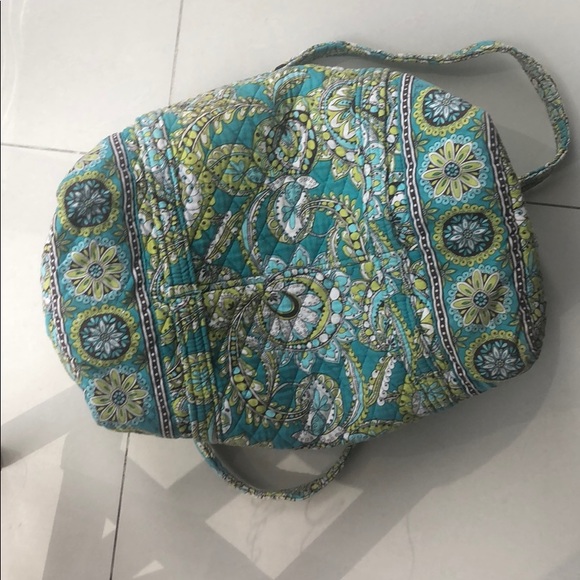 Vera Bradley blue/green printed small duffel bag - Picture 4 of 4